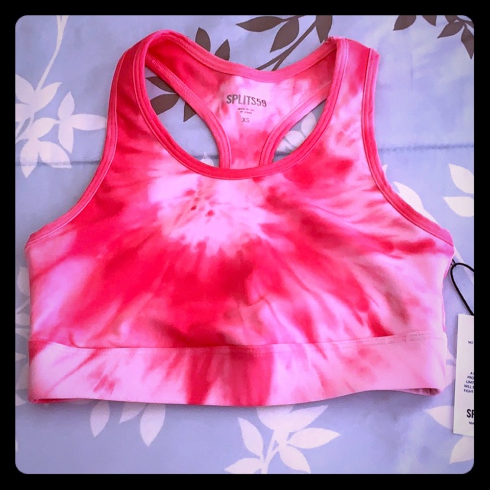 Splits59 Gari Sports Bra Pink Tie Dye NWT SZ XS